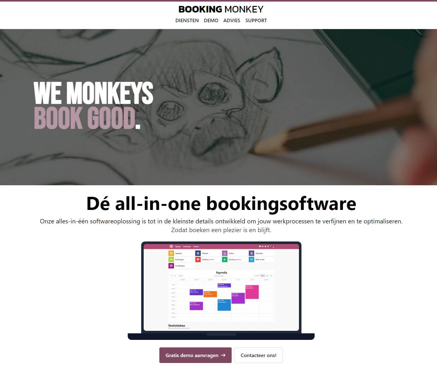 Booking Monkey website screenshot