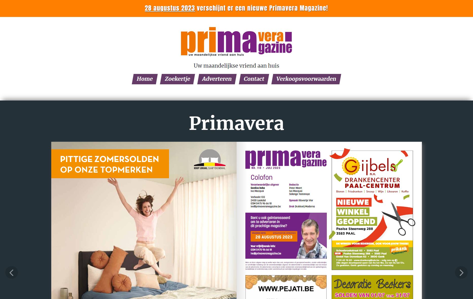 Primavera Magazine website
